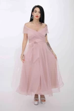 Дамска рокля RM3079 Светло розово » MeiMall.bg