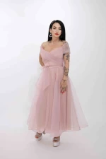 Дамска рокля RM3079 Светло розово » MeiMall.bg