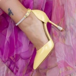 Обувки тип стилет 3DC15 Жълто » MeiMall.bg