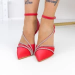Обувки тип стилет 3XKK22 Червено » MeiMall.bg