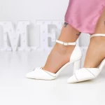 Обувки с дебел ток 3XKK18 Бял » MeiMall.bg