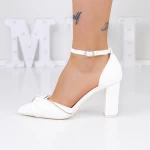 Обувки с дебел ток 3XKK18 Бял » MeiMall.bg