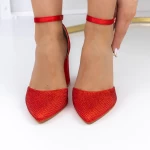 Обувки с дебел ток 2YXD67 Червено » MeiMall.bg