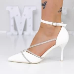 Обувки на тънък ток 3XKK13 Бял » MeiMall.bg