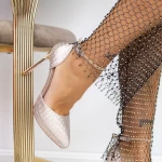 Обувки тип стилет 3DC16 Шампанско » MeiMall.bg