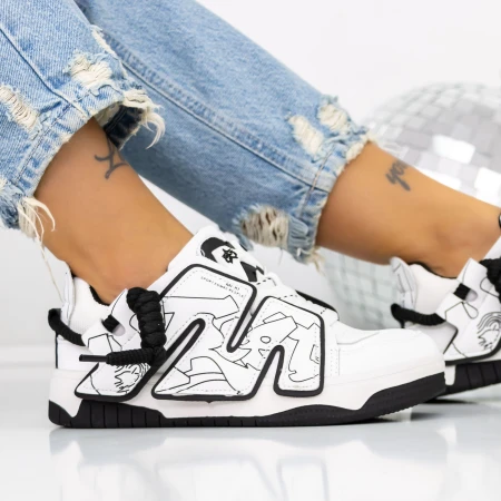 Дамски кецове 3WL37 Бял » MeiMall.bg