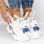 Дамски кецове с платформа 8233 Бял » MeiMall.bg