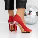 Обувки тип стилет 3DC27 Червено » MeiMall.bg