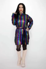 Дамски пуловер 50057 Черен-Многоцветен » MeiMall.bg