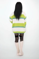 Дамски пуловер OP4 Бял-Зелено » MeiMall.bg