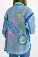 Дамска риза TR0533 Синьо-Синьо » MeiMall.bg