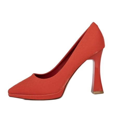 Обувки с дебел ток 3DC33 Червено » MeiMall.bg