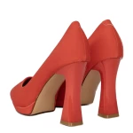 Обувки с дебел ток 3DC33 Червено » MeiMall.bg