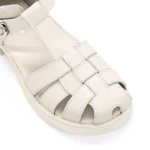 Дамски сандали с нисък ток 7168-1 Кремав цвят » MeiMall.bg