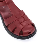 Дамски сандали с нисък ток 7168-1 Червено » MeiMall.bg