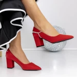 Обувки с дебел ток 3XKK72 Червено » MeiMall.bg