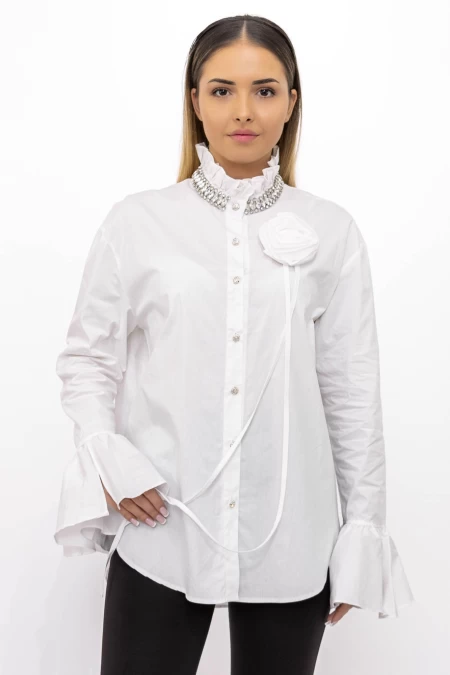 Дамска риза TR69015 Бял » MeiMall.bg