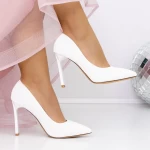 Обувки с дебел ток 3DC36 Бял » MeiMall.bg