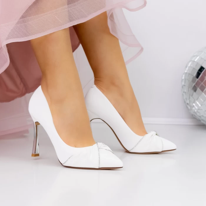 Обувки тип стилет 3DC32 Бял » MeiMall.bg