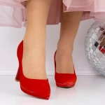 Обувки с дебел ток 3DC33 Червено | Mei