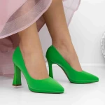 Обувки с дебел ток 3DC33 Зелено » MeiMall.bg