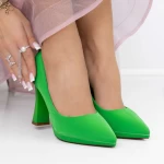 Обувки с дебел ток 3DC33 Зелено » MeiMall.bg