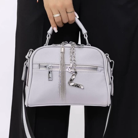 Чанта през рамо 2201-3 Светло сиво » MeiMall.bg