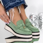 Дамски ежедневни обувки 3LE37 Зелено » MeiMall.bg