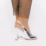 Дамски обувки с ток 3KV37 Сребро | Mei