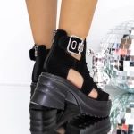 Дамски сандали на платформа 3WL129 Черен | Mei