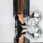 Дамски сандали с тънък ток и платформа 3DC53 Черен | Mei