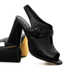 Дамски сандали с дебел ток K389-2 Черен | Advancer