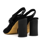Дамски сандали с дебел ток K389-2R Черен | Advancer
