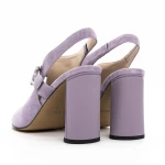 Дамски сандали с дебел ток K389-2R Лилаво | Advancer