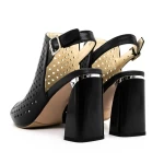 Дамски сандали с дебел ток K596-80 Черен | Advancer