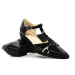 Дамски сандали с дебел ток K6052-8130 Черен | Advancer