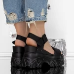 Дамски сандали на платформа 3WL207 Черен | Mei