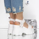Дамски сандали на платформа 3WL207 Бял | Mei