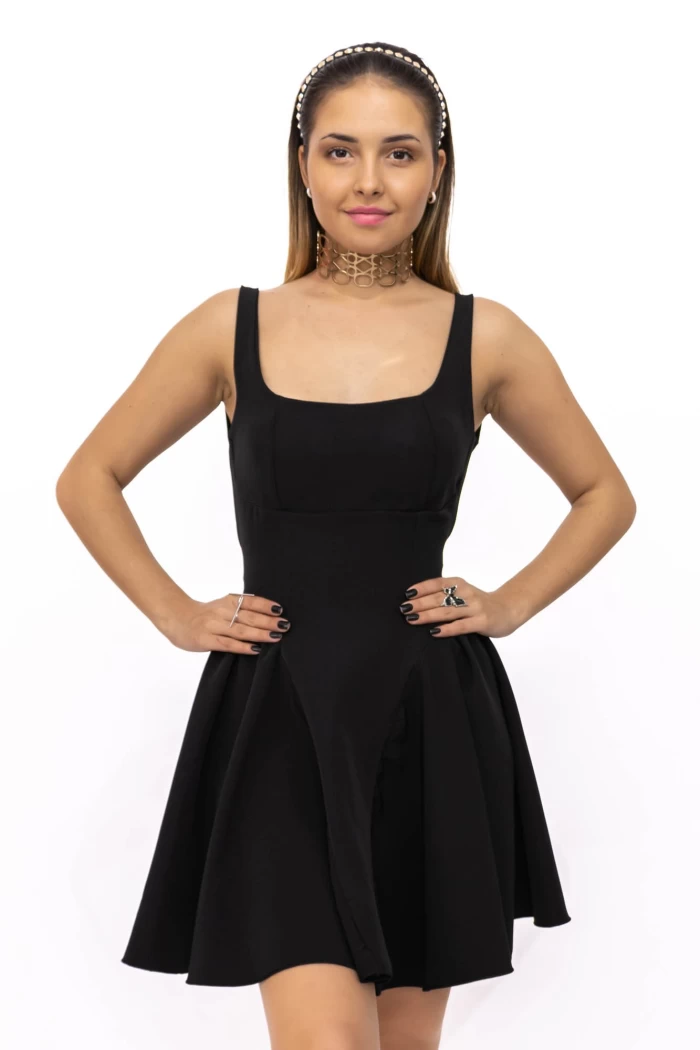 Дамска рокля 1037-9 Черен » MeiMall.bg