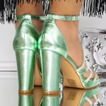 Дамски сандали на ток 3XKK112 Зелено | Mei