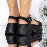 Дамски сандали на платформа 3WL215 Черен | Mei