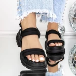 Дамски сандали на платформа 3LN3 Черен | Mei