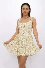 Дамска рокля 1097-92 Бял-Жълто | Fashion