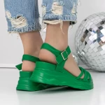 Дамски сандали на платформа 3H18 Зелено » MeiMall.bg