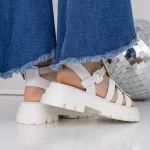 Дамски сандали с нисък ток 3HXS52 Бял » MeiMall.bg