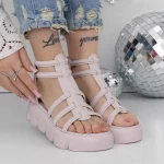 Дамски сандали на платформа 3HXS70 Розов » MeiMall.bg