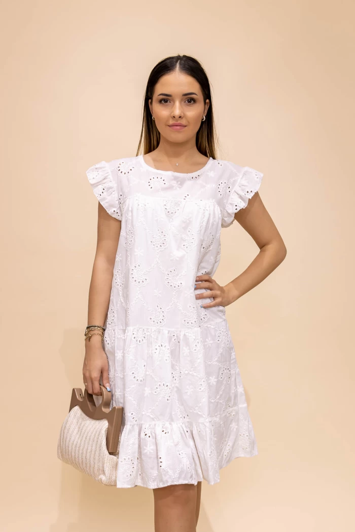 Дамска рокля F6263 Бял » MeiMall.bg