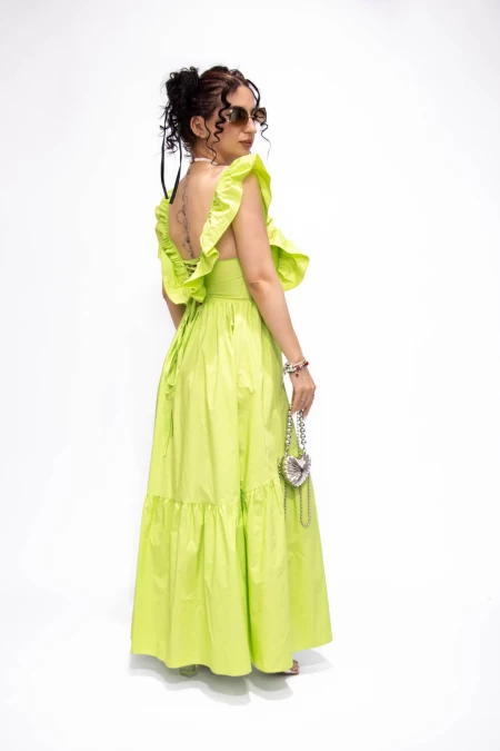 Дамска рокля L303-6899 Зелено » MeiMall.bg