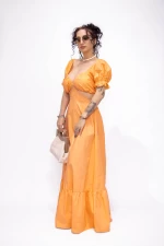 Дамска рокля L303-7098 Оранжево » MeiMall.bg
