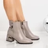 Botine cu Toc Gros 3AL83 GREY | MEI